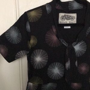 Effie’s Heart Black 50s patten short sleeve dress